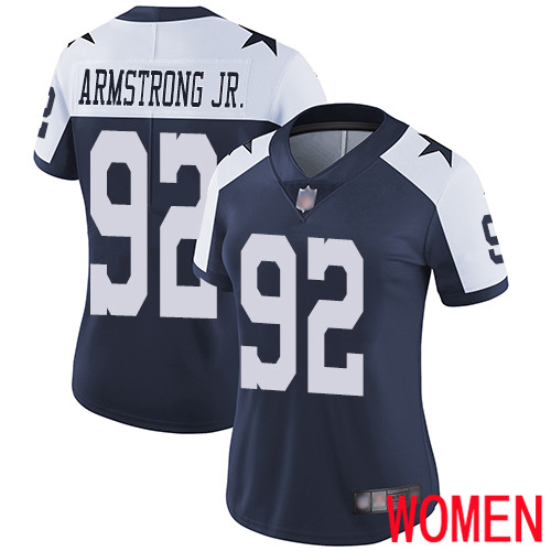 Women Dallas Cowboys Limited Navy Blue Dorance Armstrong Jr. Alternate #92 Vapor Untouchable Throwback NFL Jersey